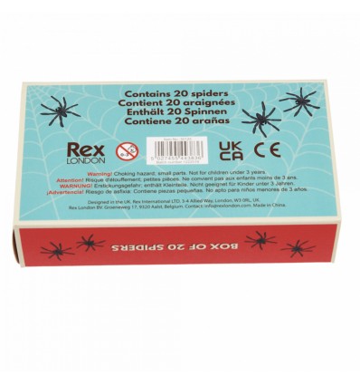Boîte de 20 araignées en plastique - Rex london