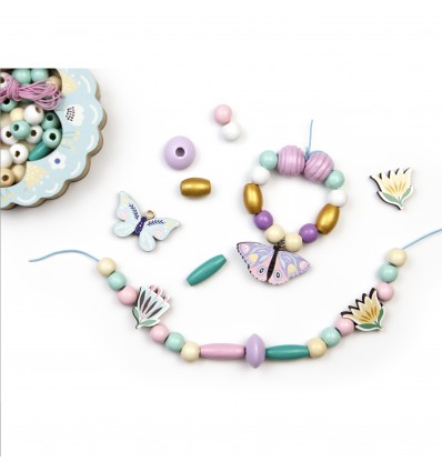 Coffret de perles en bois Papillon - Sycomore