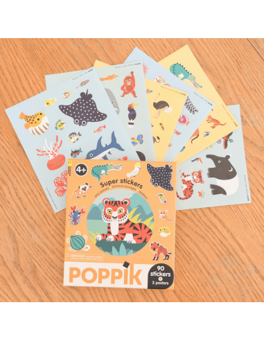 Super Stickers Animaux Sauvage  - Poppik