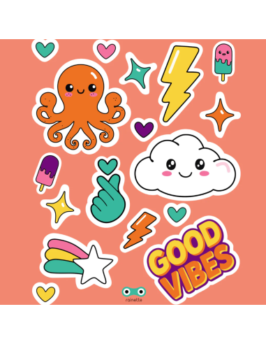 Sticker réfléchissant Good vibes - Rainette