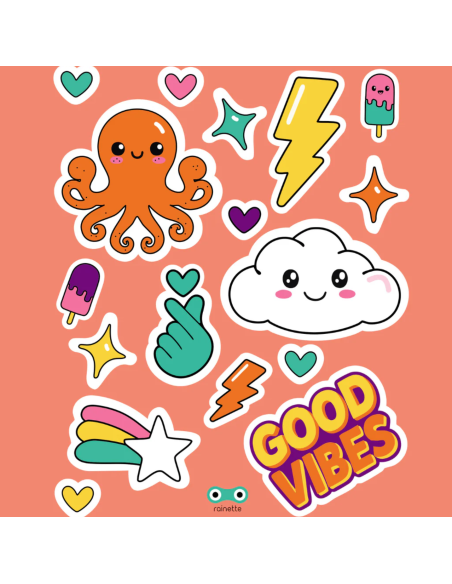 Sticker réfléchissant Good vibes - Rainette