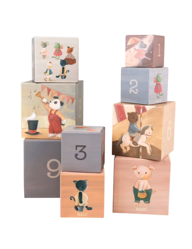Set de 9 cubes à empiler Petits Amis - Egmont Toys