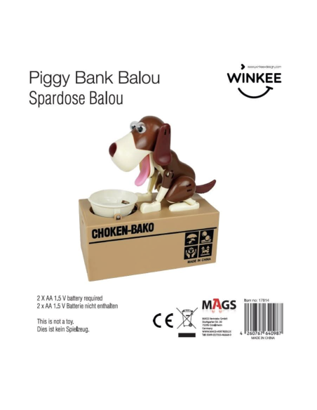 Tirelire chien mangeur de pièces - Winkee