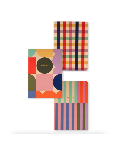 Set de 3 carnets géométriques - Kikkerland