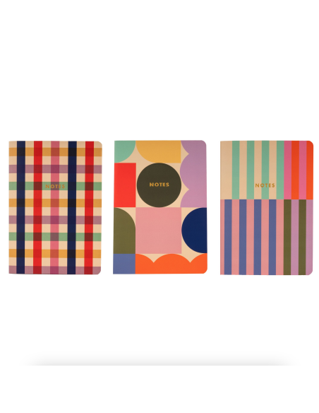 Set de 3 carnets géométriques - Kikkerland
