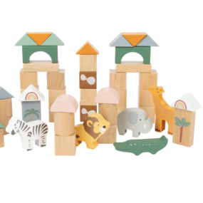 50 blocs de construction en bois Safari - Small Foot