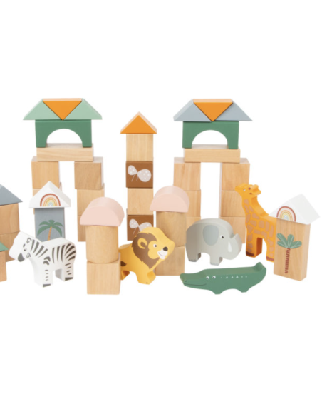 50 blocs de construction en bois Safari - Small Foot