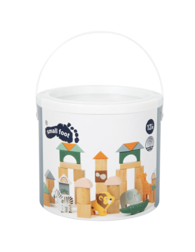 50 blocs de construction en bois Safari - Small...