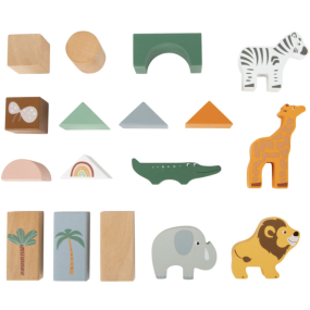 50 blocs de construction en bois Safari - Small Foot 2