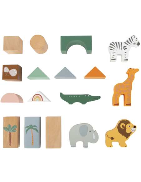 50 blocs de construction en bois Safari - Small Foot