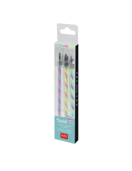 3 Stylos multicolores Twist - Legami