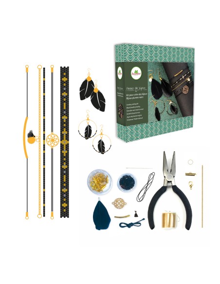 Kit bijoux plumes du soir - Sycomore