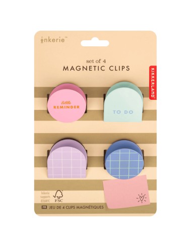 Set de 4 clips magnétiques - Kikkerland