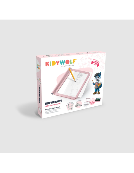 Tablette lumineuse nomade Kidydraw-pro Rose - Kidywolf