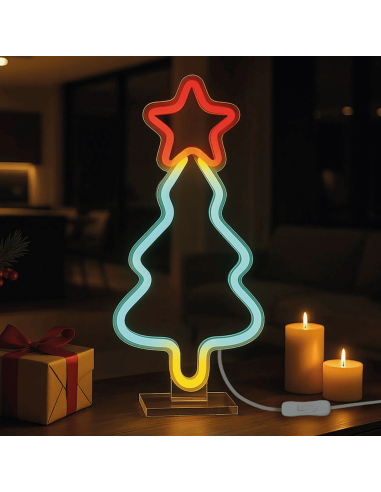 Lampe LED effet néon "Sapin de Noël" - Legami