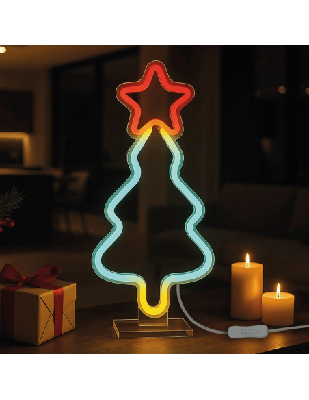Lampe LED effet néon "Sapin de Noël" - Legami
