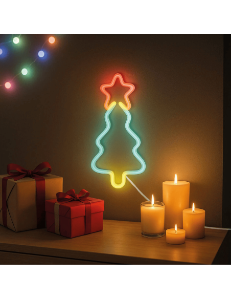 Lampe LED effet néon "Sapin de Noël" - Legami