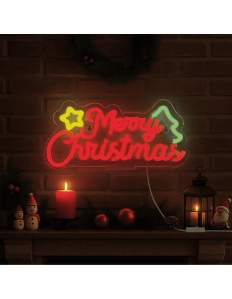 Lampe LED effet néon "Merry Xmas" - Legami