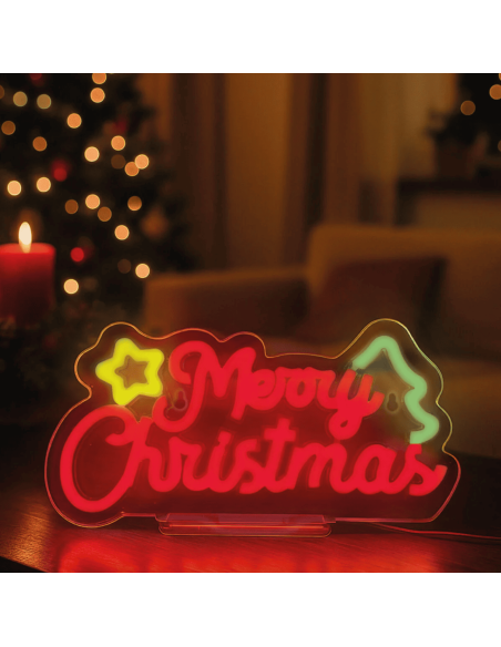 Lampe LED effet néon "Merry Xmas" - Legami