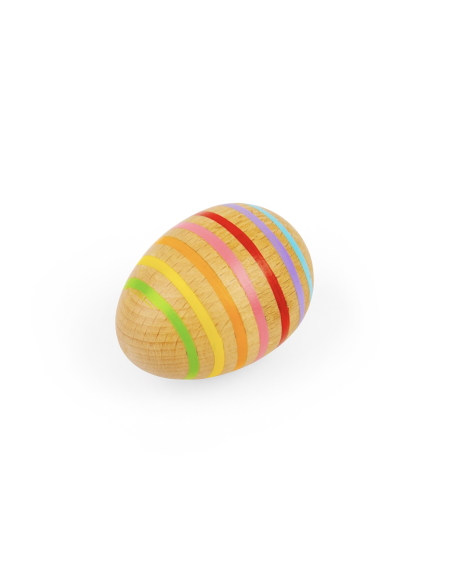 Oeuf-Maracas rayée en bois - Bigjigs