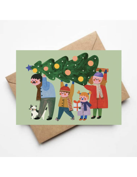 Carte Famille de Noël - Daria Solak Illustrations