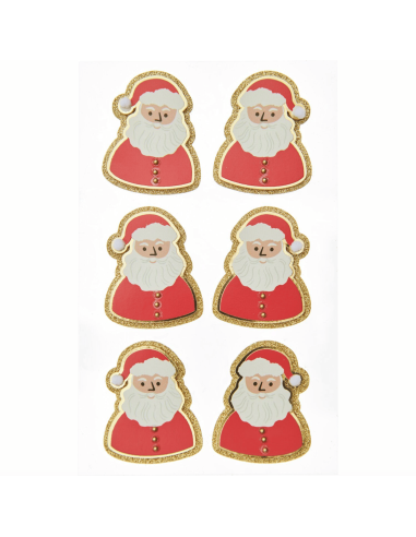 6 autocollants 3D Père Noël - Rico Design