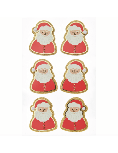 6 autocollants 3D Père Noël - Rico Design