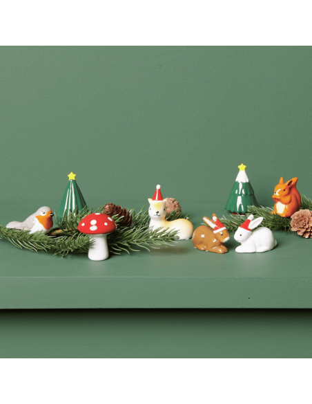 Lapin céramique & son bonnet de Noël - Rico Design