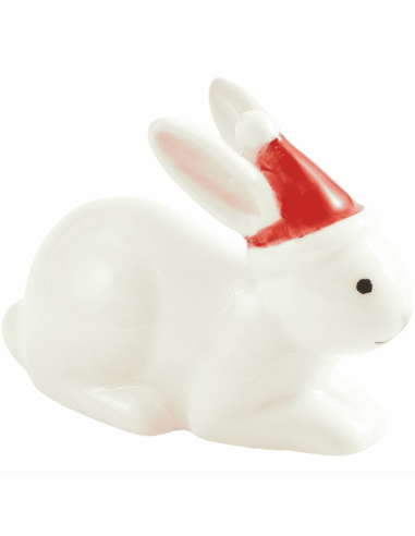 Lapin céramique & son bonnet de Noël - Rico Design