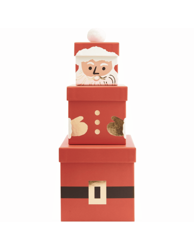 Set de 3 boîtes cadeaux Père Noël - Rico Design