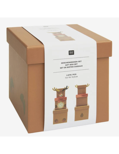 Set de 3 boîtes cadeaux Renne - Rico Design