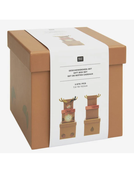 Set de 3 boîtes cadeaux Renne - Rico Design