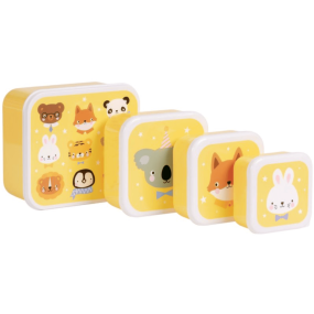 Set de 4 boîtes à goûter jaune Animal Friends - A Little...