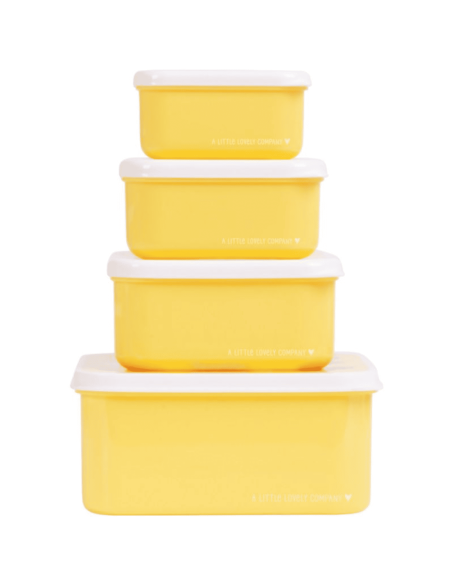 Set de 4 boîtes à goûter jaune Animal Friends - A Little Lovely Company