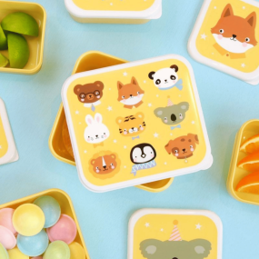 Set de 4 boîtes à goûter jaune Animal Friends - A Little... 2