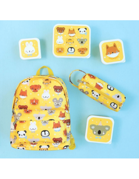 Set de 4 boîtes à goûter jaune Animal Friends - A Little Lovely Company