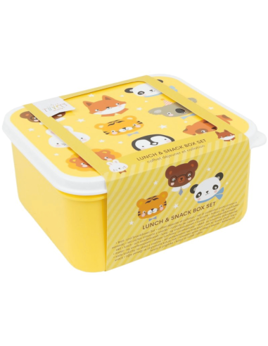 Set de 4 boîtes à goûter jaune Animal Friends -...