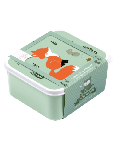 Set de 4 boîtes à goûter vert Renard - A Little...