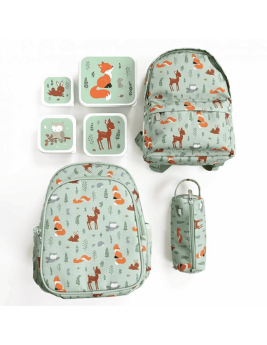 Set de 4 boîtes à goûter vert Renard - A Little...
