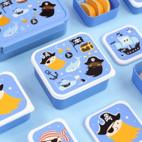 Set de 4 boîtes à goûter bleu pirates - A Little Lovely... 2