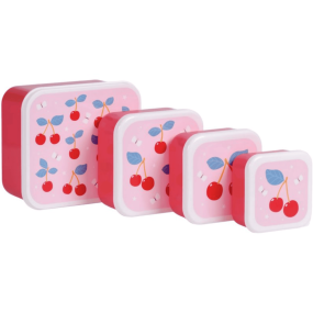 Set de 4 boîtes à goûter rose cerise - A Little Lovely...