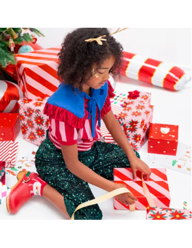 Papier cadeau rayé - Party Deco