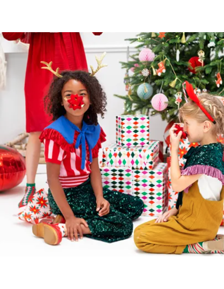 Papier cadeau losanges Arlequin - Party Deco