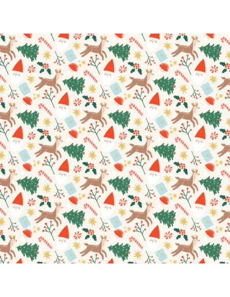 Papier cadeau Noël vintage - Party Deco