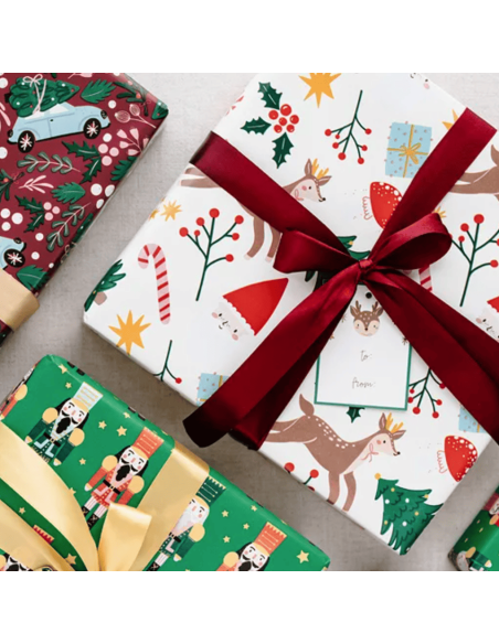 Papier cadeau Noël vintage - Party Deco