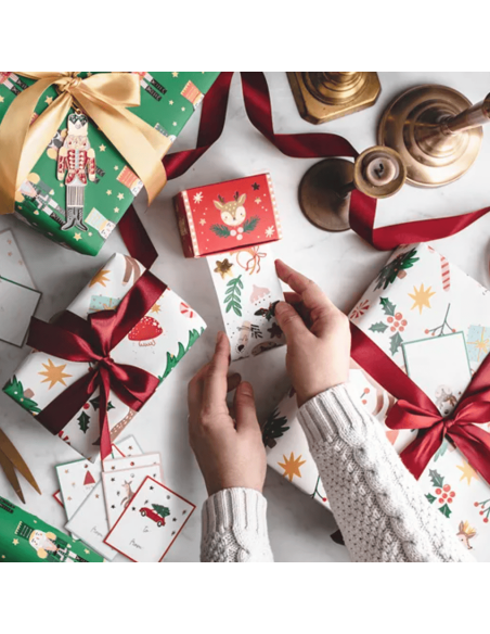 Papier cadeau Noël vintage - Party Deco