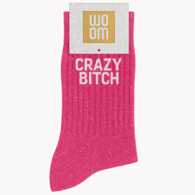 Chaussettes à paillettes Crazy Bitch