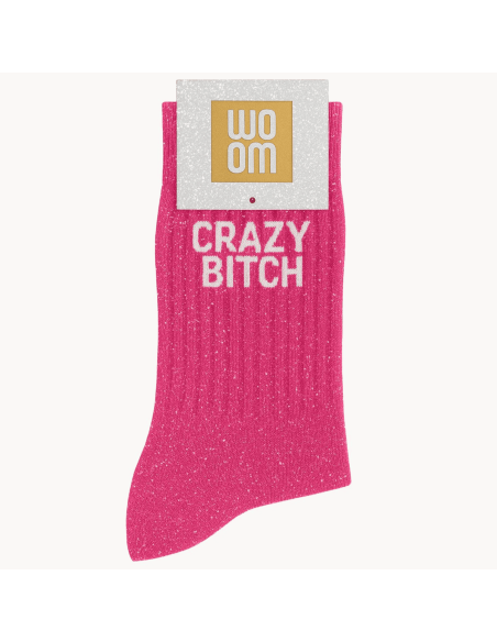 Chaussettes à paillettes Crazy Bitch