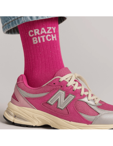 Chaussettes à paillettes Crazy Bitch