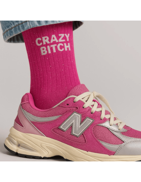 Chaussettes à paillettes Crazy Bitch